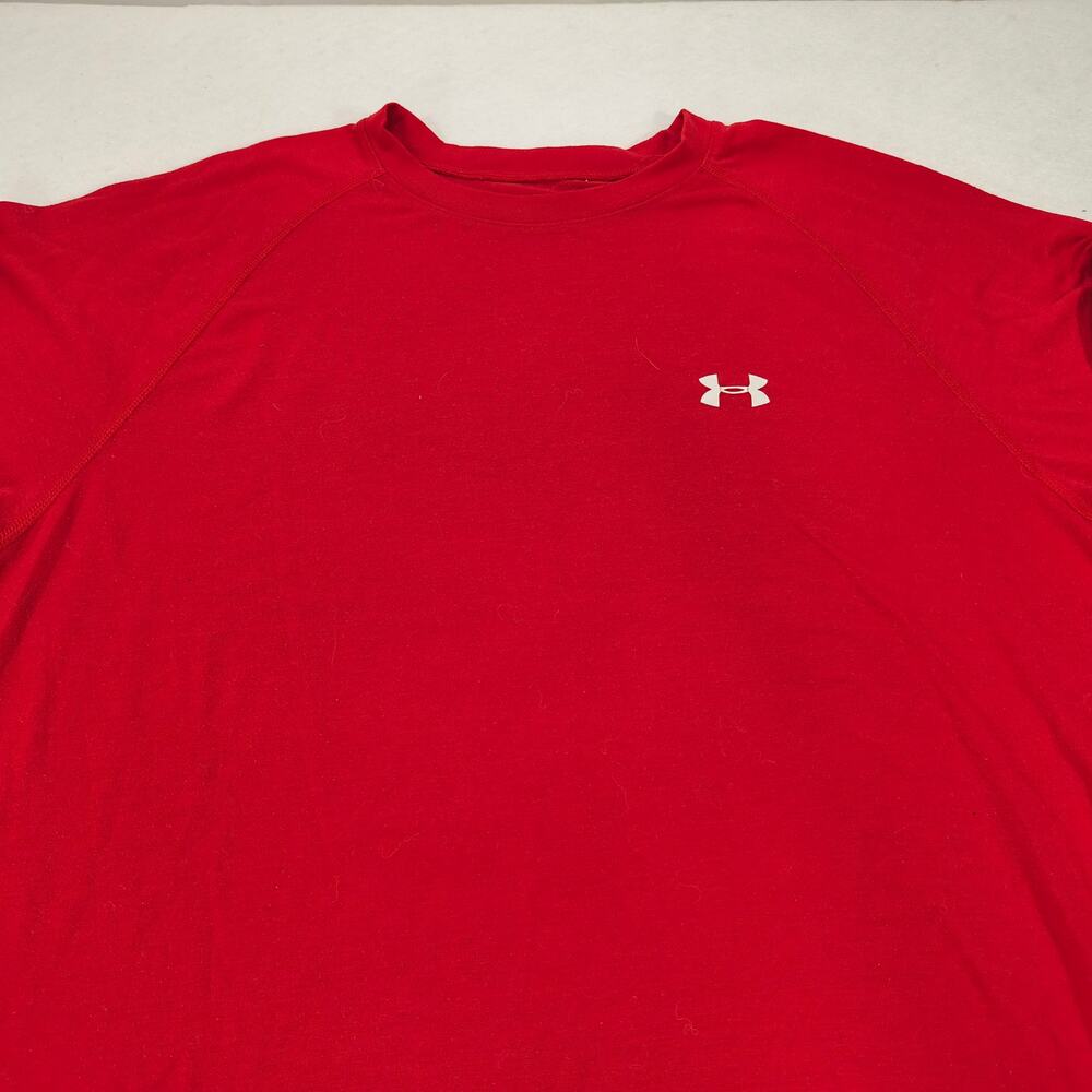 Under Armour Casual Crew Neck Long Sleeve Graphic T Shirt Mens Size M Red
